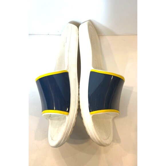 Crocs X Drew Barrymore Sloane Slide Navy Yellow Stripe White Base Womens Size 8 - Picture 6 of 12